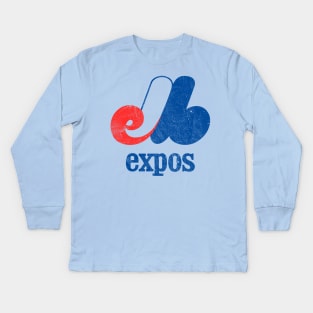 1978 Montreal Expos Vintage Look Baseball Design Kids Long Sleeve T-Shirt